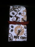 Brown Coffee print double layer 8x8 - wipes, family cloth, napkin, unpaper towels, toilet paper