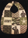 Army/Eagle & flag print Adult men/Teen Reversible Bib for Elderly, Special Needs,  Eating in Car/by TV