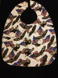 Army/Eagle & flag print Adult men/Teen Reversible Bib for Elderly, Special Needs,  Eating in Car/by TV