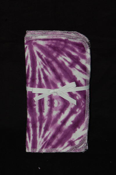 Purple & White Tie Dye Print double layer 8x8 - wipes, family cloth, napkin, unpaper towels, toilet paper