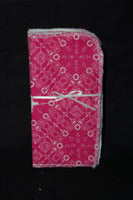 Bright Pink/Cream Flower & Paisley Print double layer 8x8 - wipes, family cloth, napkin, unpaper towels, toilet paper