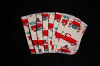 Classic Red Truck with Christmas Tree 8x8 - wipes, family cloth, napkin, unpaper towels, toilet paper
