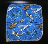 Airplane print double layer 8x8 - wipes, family cloth, napkin, unpaper towels, toilet paper