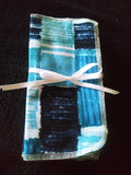 Blue squares print double layer 8x8 - wipes, family cloth, napkin, unpaper towels, toilet paper