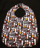 Beer and Pizza Adult Men/Teen Reversible Bib for Elderly, Special Needs, , Eating in Car/by TV