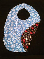 Cardinal and Snowflake Adult Lady/Teen Reversible Bib for Elderly, Special Needs, , Eating in Car/by TV, putting on make up or crafting