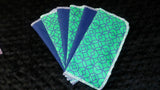 Green/Blue print  8x8 - wipes, family cloth, napkin, unpaper towels, toilet paper