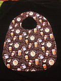 Coffee and More Coffee print Adult ladies/Teen Reversible Bib for Elderly, Special Needs, Crafting, putting on make up, Eating in Car/by TV