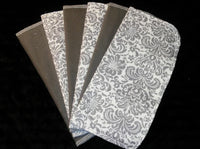 Gray Scroll print 8x8 - wipes, family cloth, napkin, unpaper towels, toilet paper