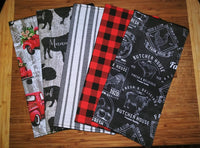 Farmhouse / Red Truck Print Reusable cloth napkins un-paper towels, set of 5 different prints
