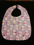 Snowgirl and Gingerbread Adult Lady/Teen Reversible Bib for Elderly, Special Needs, , Eating in Car/by TV, putting on make up or crafting